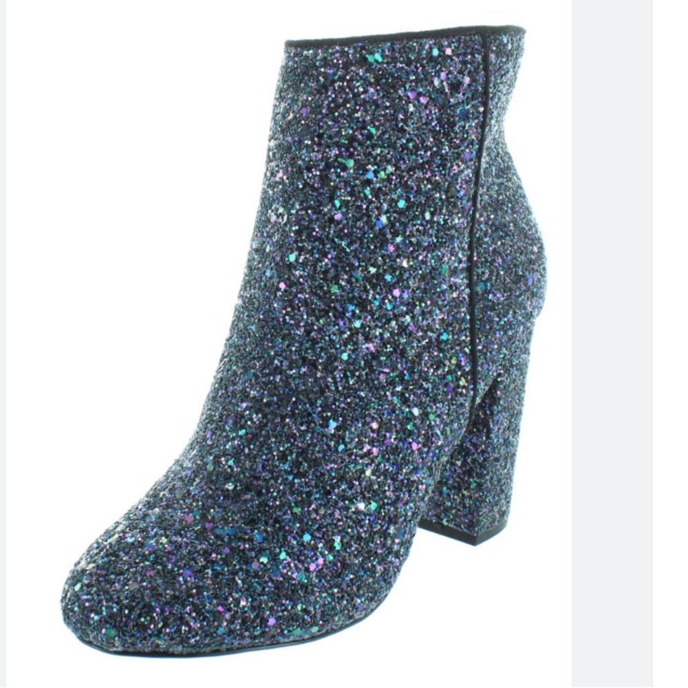 New Call It Spring Talchuano Black Glitter Heel Ankle Boots 8